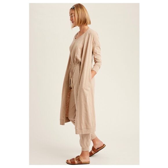 TEXTURED Cotton Jumpsuit & Long Cardigan Knit Sets - Picture 6 of 14